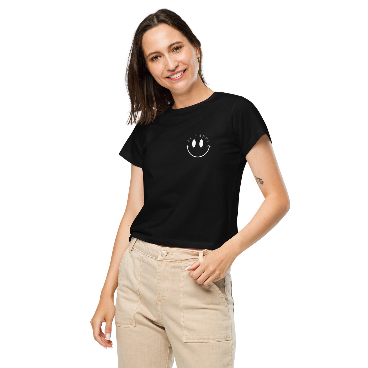 Be Happy Women’s high-waisted t-shirt