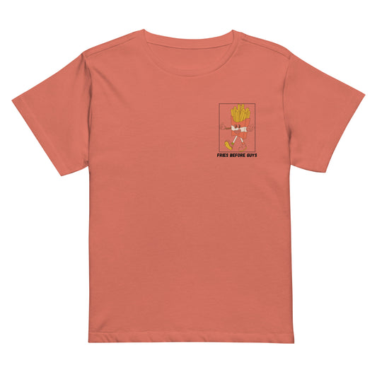 Fries Before Guys Women’s high-waisted t-shirt