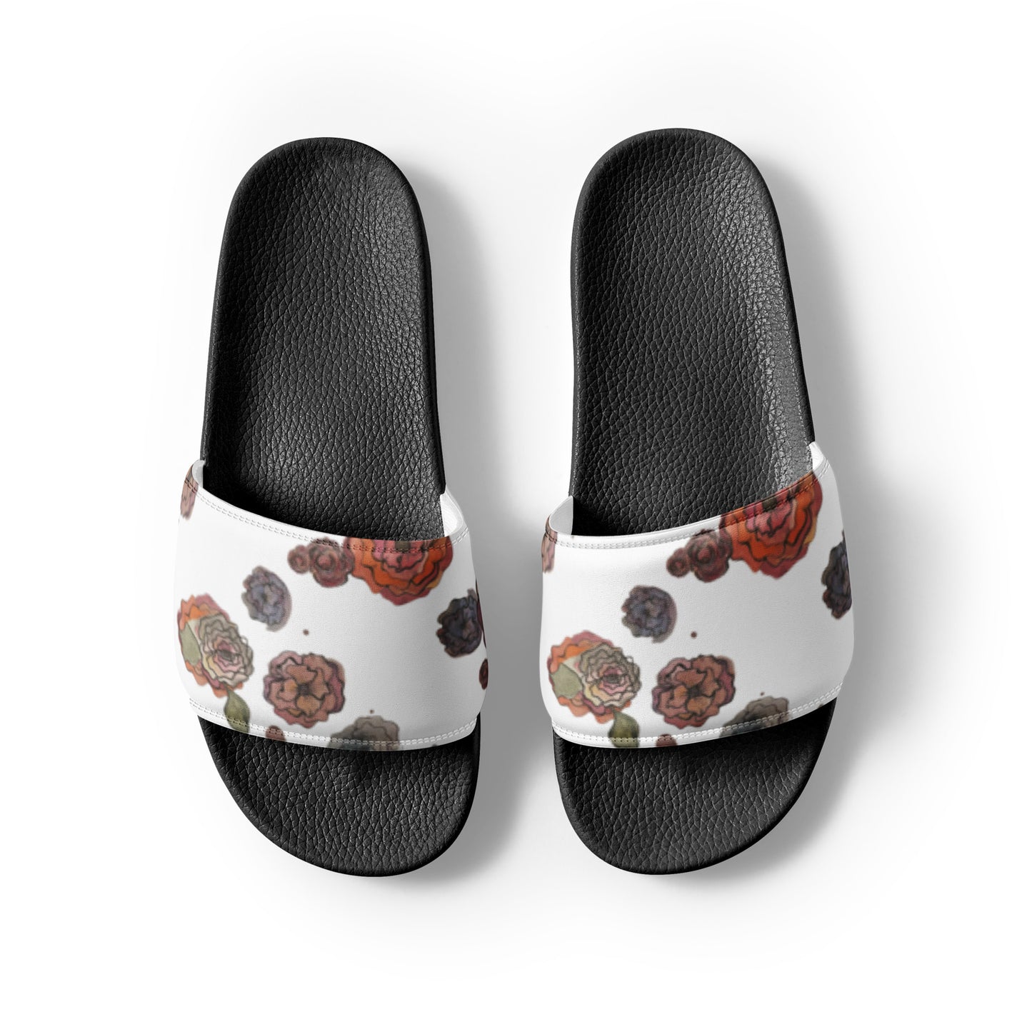 Colorful Watercolor Flower Women's slides