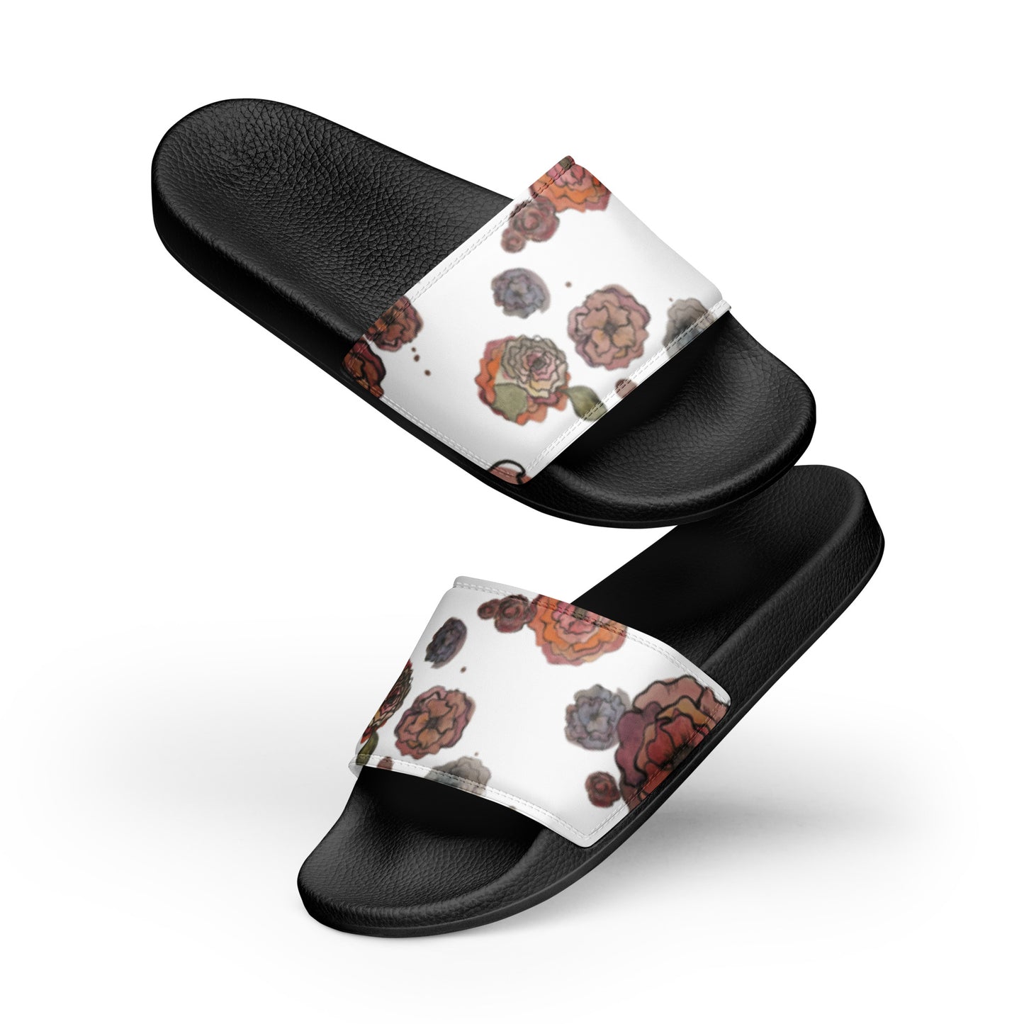 Colorful Watercolor Flower Women's slides