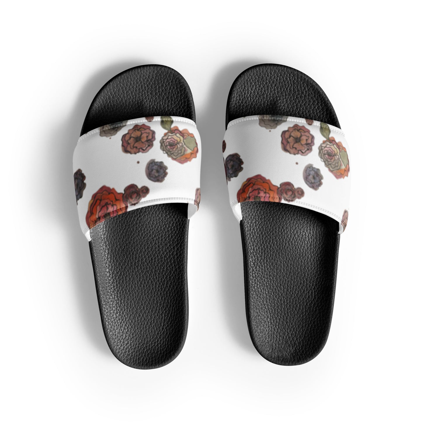 Colorful Watercolor Flower Women's slides