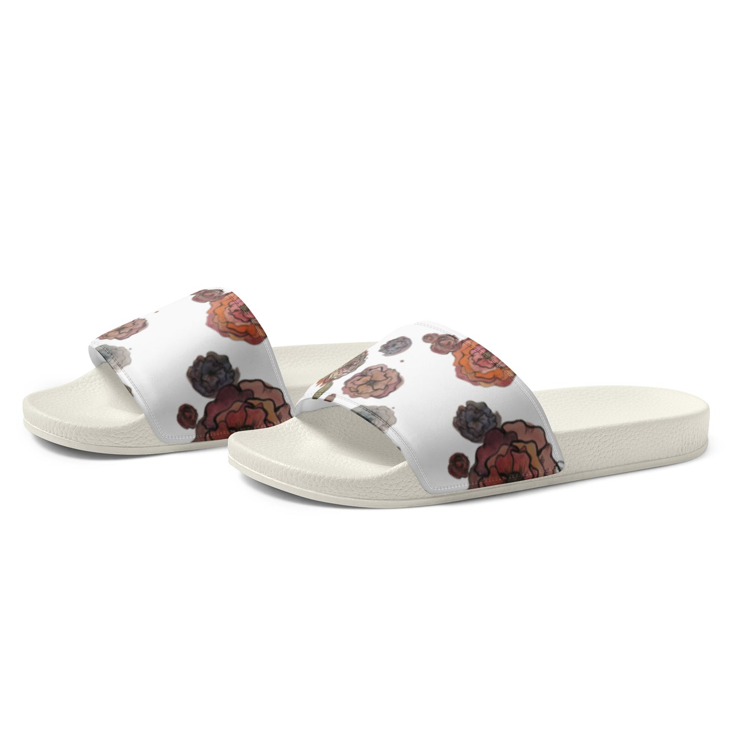 Colorful Watercolor Flower Women's slides